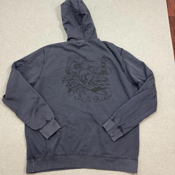 Iron & Resin Hoodie Mens 2XL Blue Classiccore - Picture 7 of 9